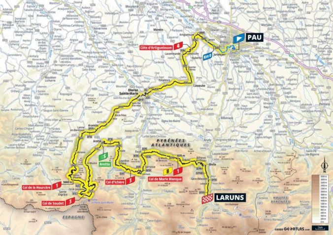 Tour de France 2020, 9. etapa, mapa