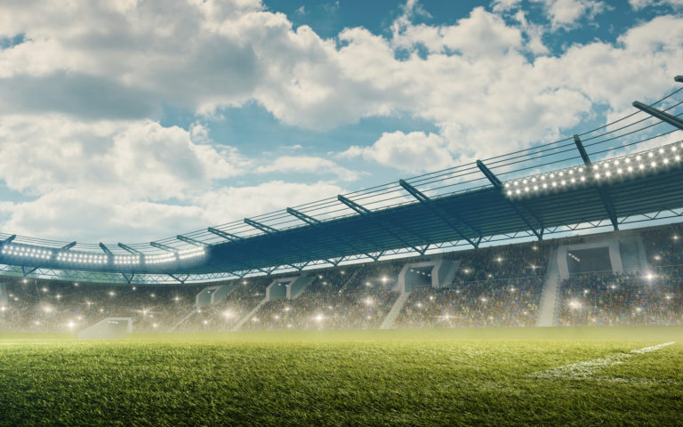 Soccer stadium with tribunes