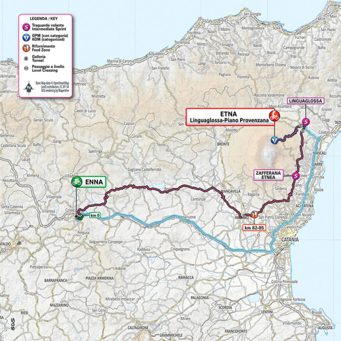 Giro d&#039;Italia 2020 - 3. etapa (Etna - Etna), mapa