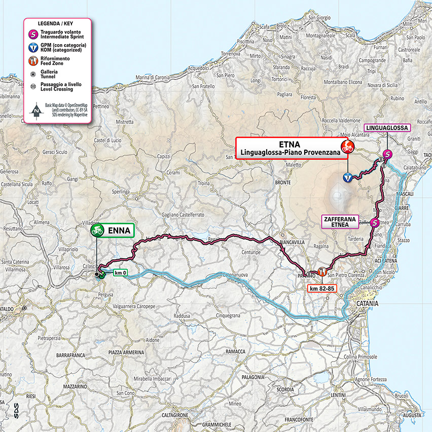 Giro d'Italia 2020 - 3. etapa (Etna - Etna), mapa