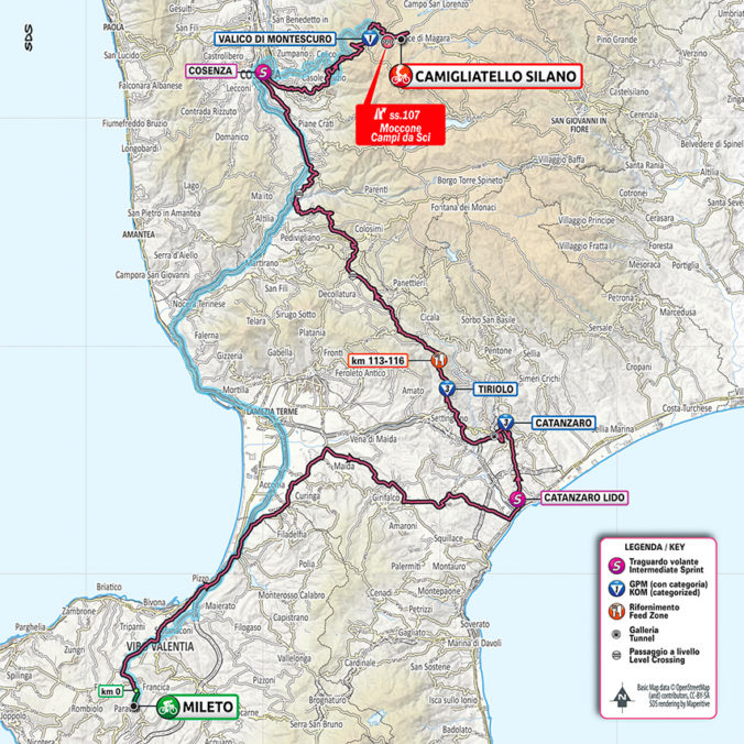 Giro d&#039;Italia 2020 - 5. etapa (Mileto - Camigliatello Silano), mapa
