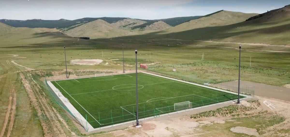 Futbalové ihrisko v Mongolsku