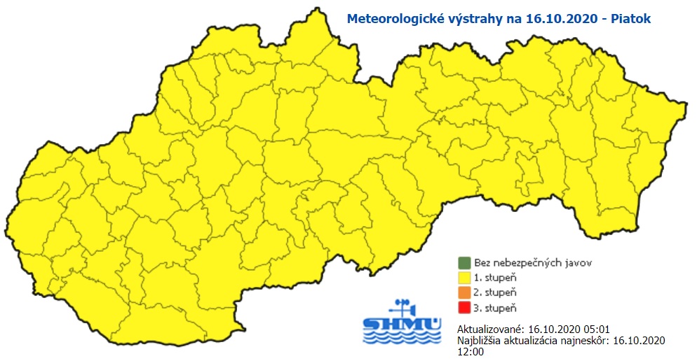 Výstrahy, dazd