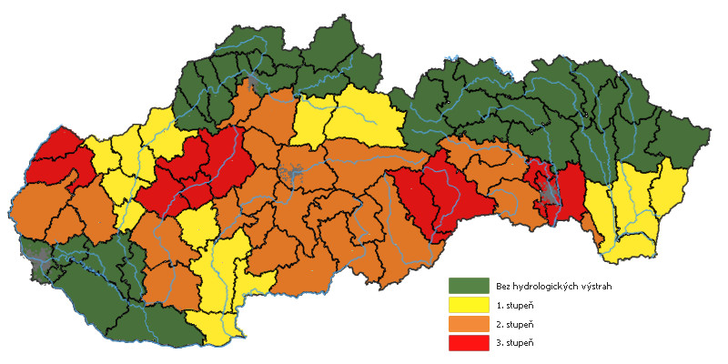 Hydrologická výstraha, SHMÚ