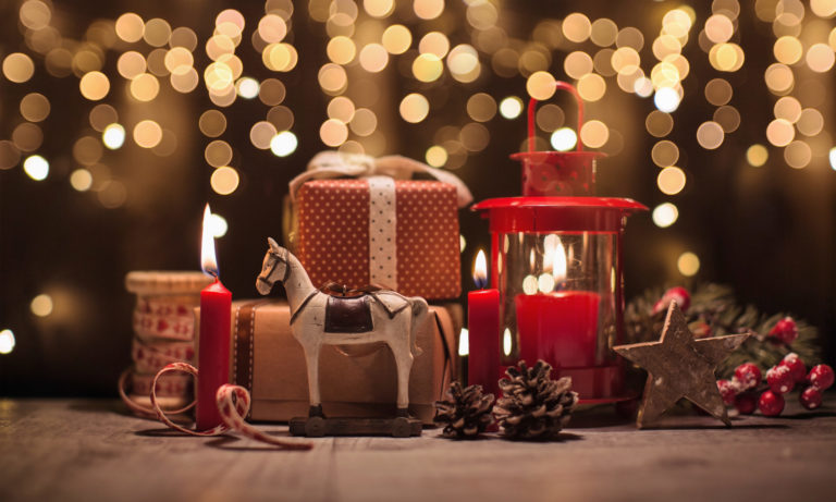 Christmas decorations with gifts