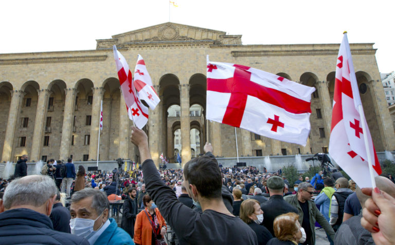 Gruzínsko, voľby, protest