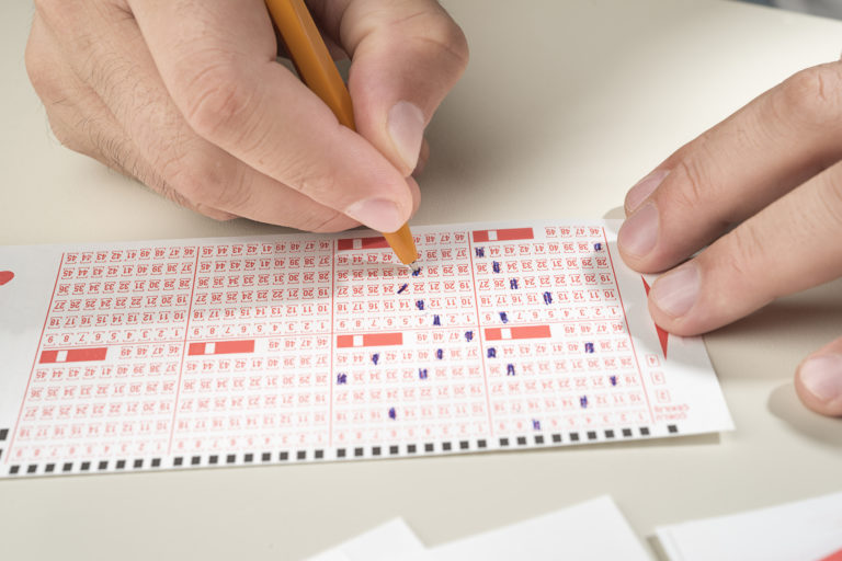 Playing Lottery Close up