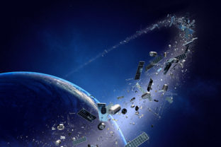 Space junk (pollution) orbiting earth