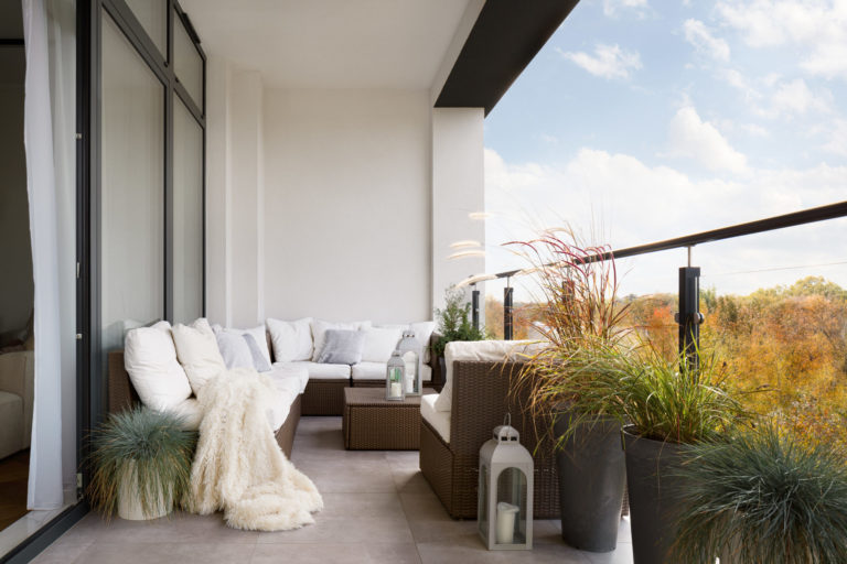 Elegant decorated balcony