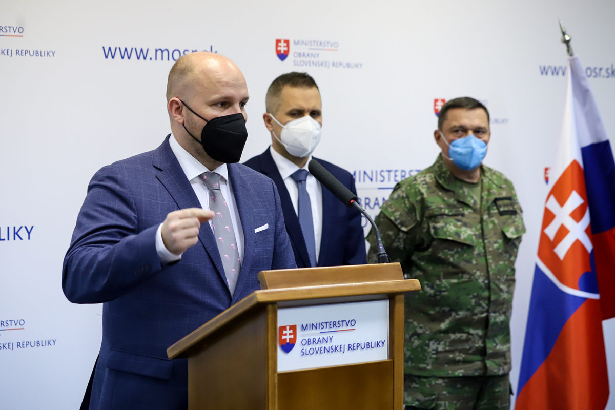 tlačovej konferencie na tému: Bilancia prvého roka nového vedenia rezortu obrany. Bratislava, 22. marec 2021.