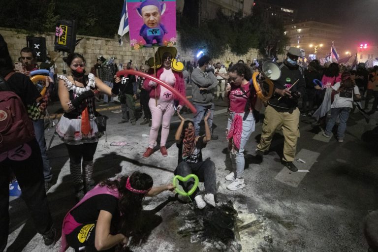Protest proti izraelskému premiérovi