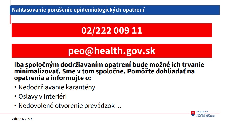 Porušovanie opatrení, linka