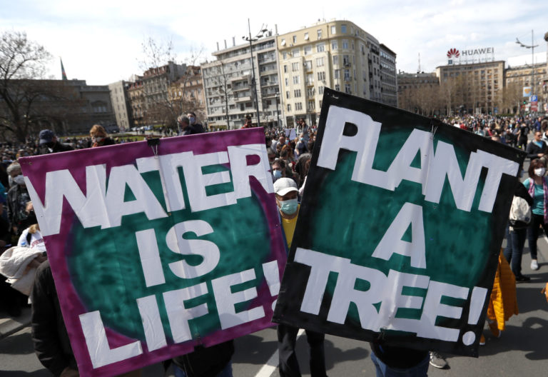 Srbsko, protest, demonštrácia
