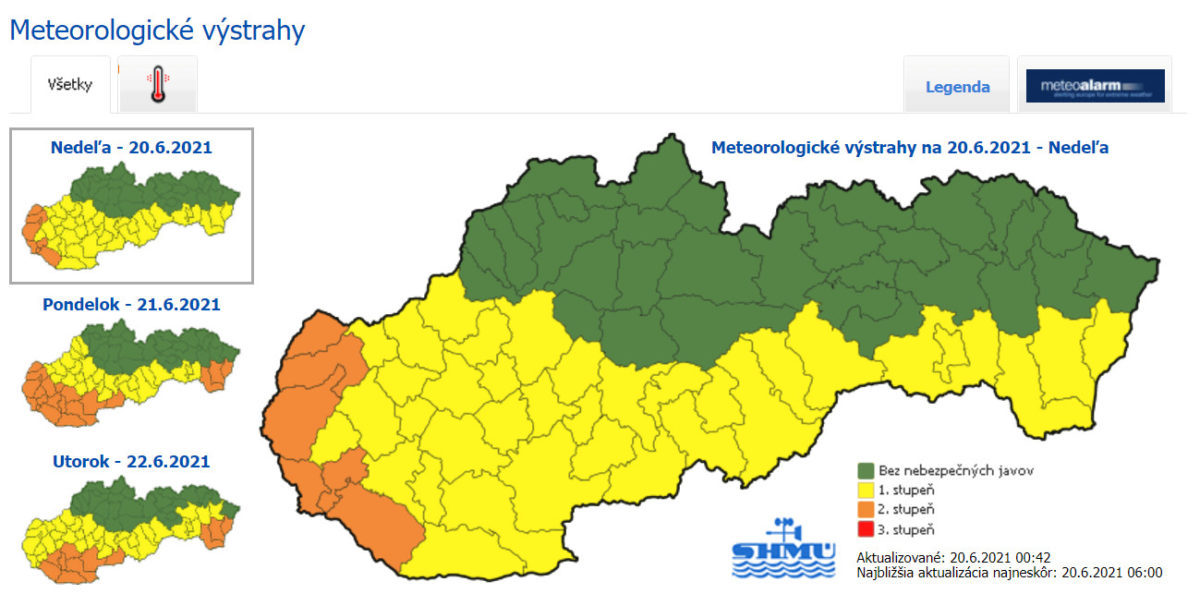 Shmu, výstrahy