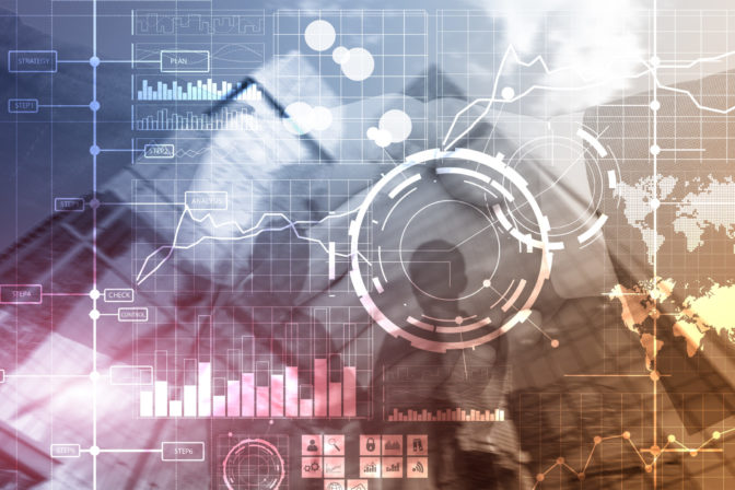 Business intelligence BI Key performance indicator KPI Analysis dashboard transparent blurred background.