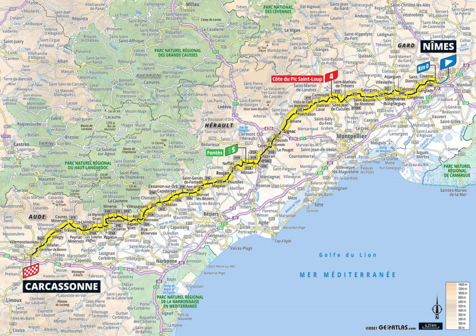 Tour de France 2021, 13. etapa, mapa