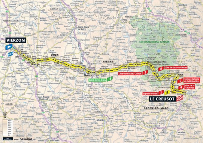Tour de France 2021, 7. etapa, mapa