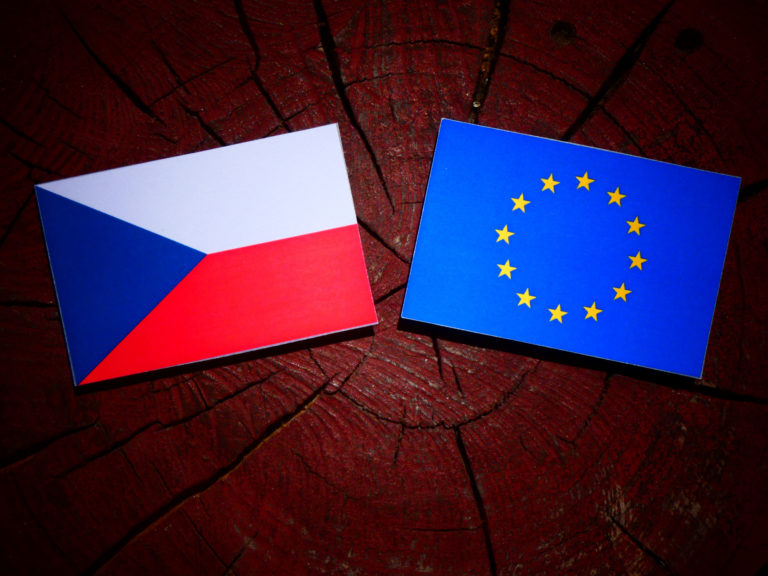 česko, eu, vlajky