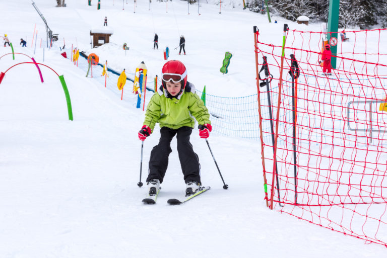 Boy and Girl Ski School