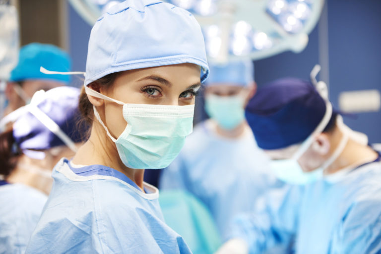 Portrait of female surgeon ready for an operation