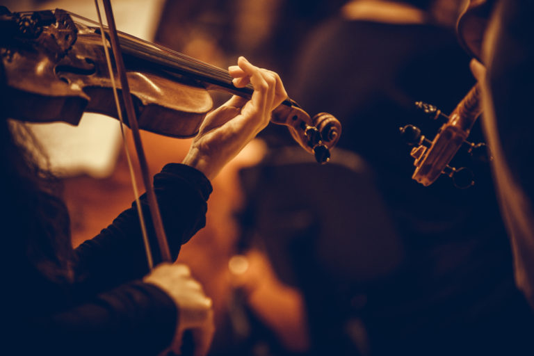 Woman performing on a violin
