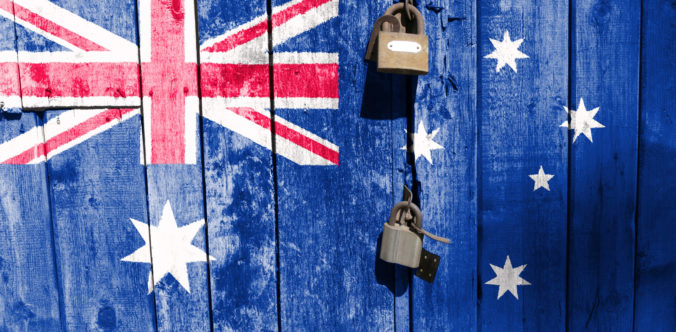 Austrália, vlajka, pandémia