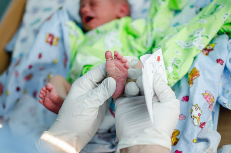 Doctor,Takes,A,Blood,Test,In,Newborns.,Extract,From,The