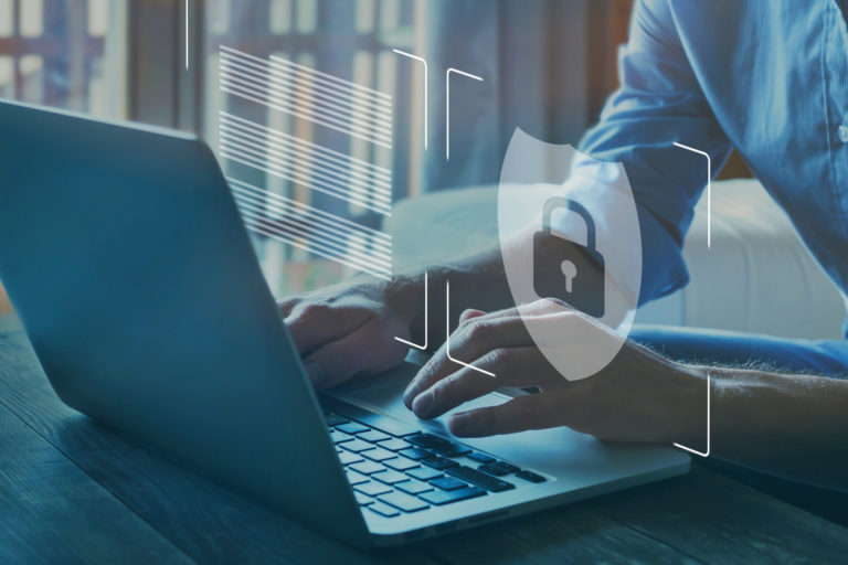 Firewall and internet security concept, secured access