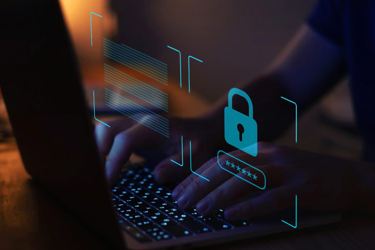 Cyber security, digital crime concept