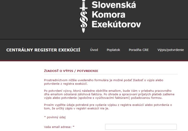 Centrálny register exekúcií