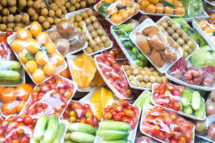 Ovocie, zelenina, plastové obaly, plast
