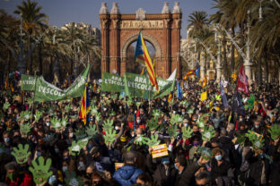 Protest v Barcelone