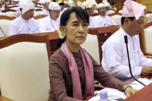 Bývalá štátna kancelárka Mjanmarska Aun Schan Su Ťij.