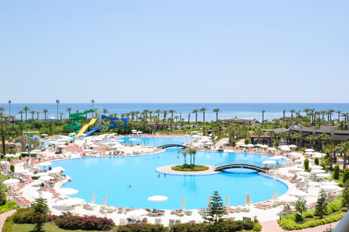 Swimming pool at hotel, Antalya, Turkey