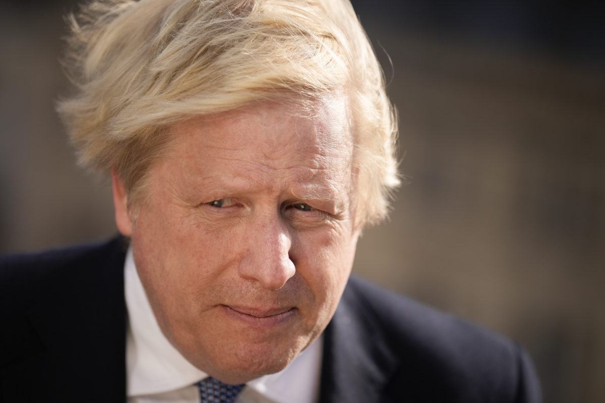 Germany Munich  Britain's Prime Minister Boris Johnson briefs the media during the Munich Security Conference in Munich, Germany, Saturday, Feb. 19, 2022. Security Conference