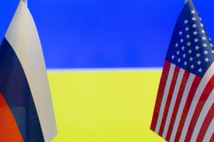 USA, Rusko, Ukrajina, vlajky