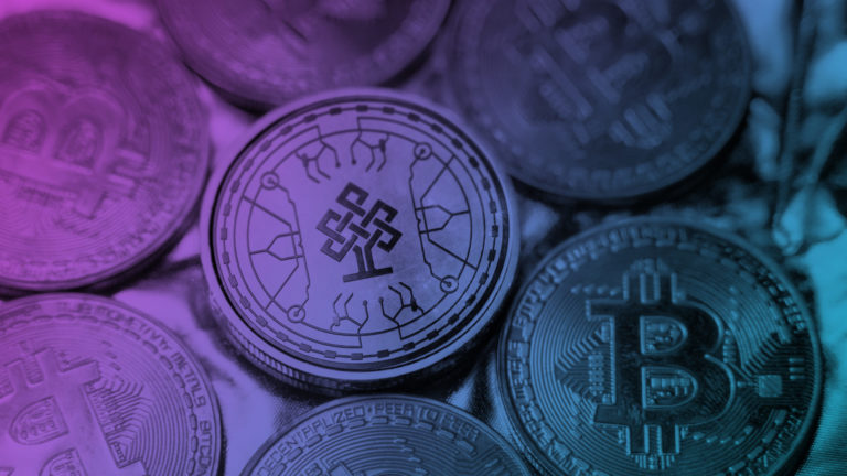 Gold,Ethereum,Coins,Among,Bitcoins,On,A,Golden,Background.,Trading