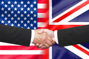 USA, Veľká Británia, dohoda, vlajky