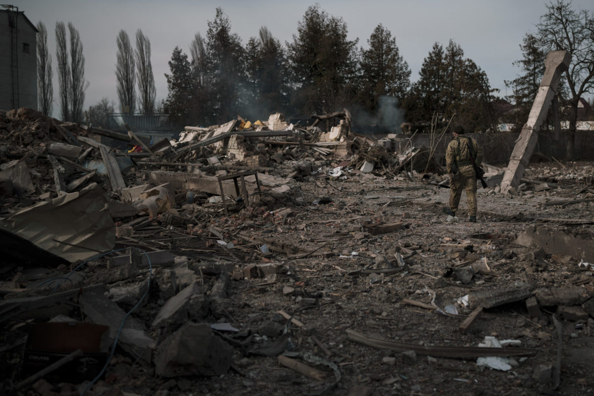 Kyjev, Ukrajina, bombardovanie