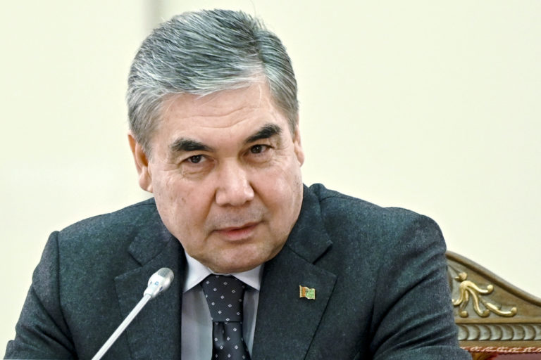 Turkmenistan President FILE - Turkmenistan's President Gurbanguli Berdymukhamedov attends a meeting of Presidents of ex Soviet nations which are members of the Commonwealth of Independent States, at Konstantin Palace in Strelna, outside St. Petersburg, Russia, Tuesday, Dec. 28, 2021. Turkmenistan will hold snap presidential elections after the country's authoritarian leader announced he is ready to relinquish power to a new generation. President Gurbanguly Berdymukhamedov's statement that the country should be directed by younger people appeared to suggest that his son Serdar would succeed him; the son has risen through a series of increasingly prominent government posts and is now the deputy chairman of the Cabinet.