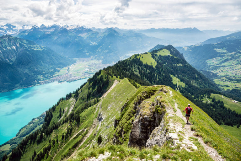 Gone walk between Augstmatthorn and Harder near Interlaken, Bernese Oberland, Switzerland