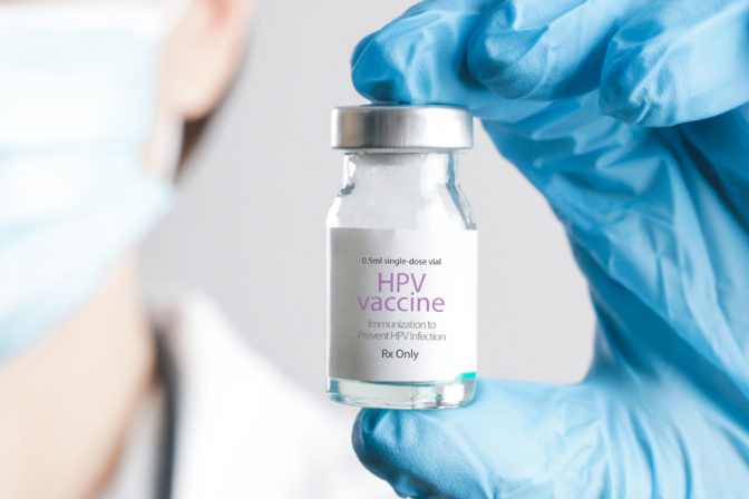 HPV vaccine. Vaccination, immunization, treatment that prevent infection by certain types of human papillomavirus. Healthcare And Medical concept.