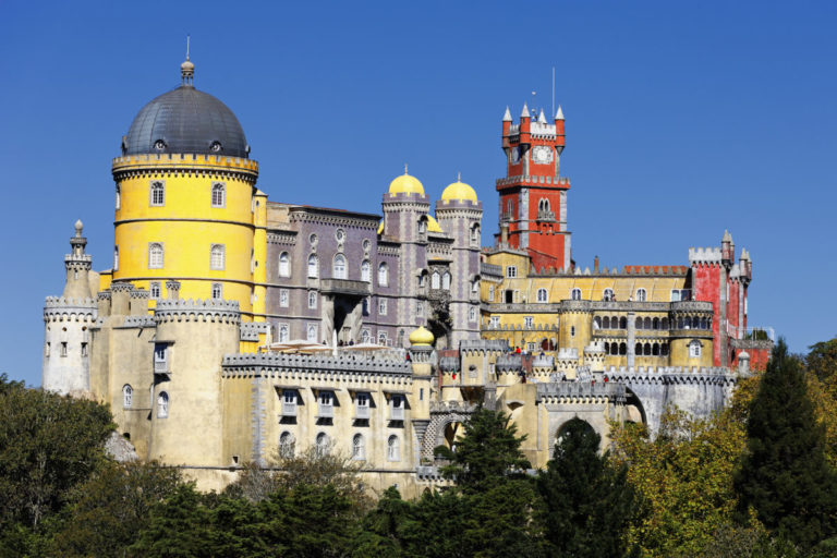 Magnificent view of Pana Castle in blue sky