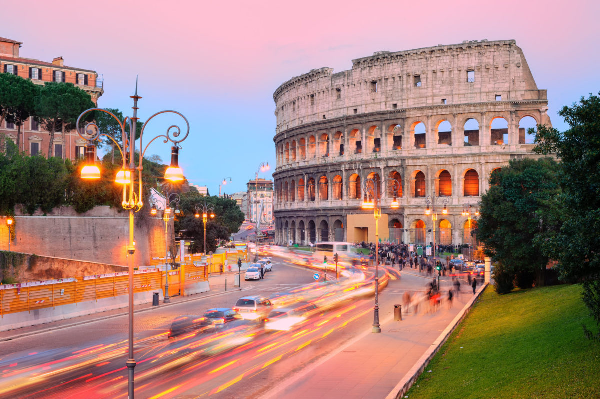 Colosseum, Rome, Italy, on sunset