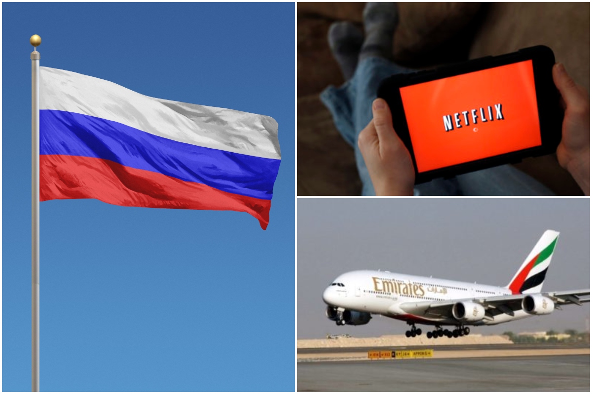Ruská vlajka, netflix, Emirates