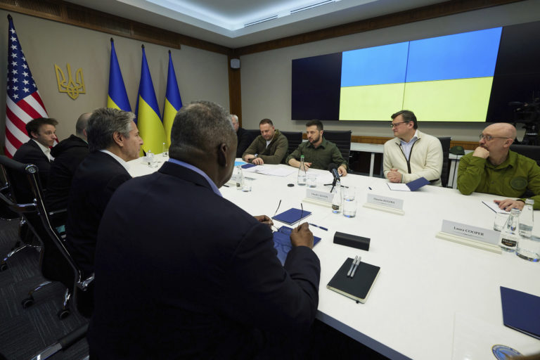 Lloyd Austin, Antony Blinken, Volodymyr Zelenskyy
