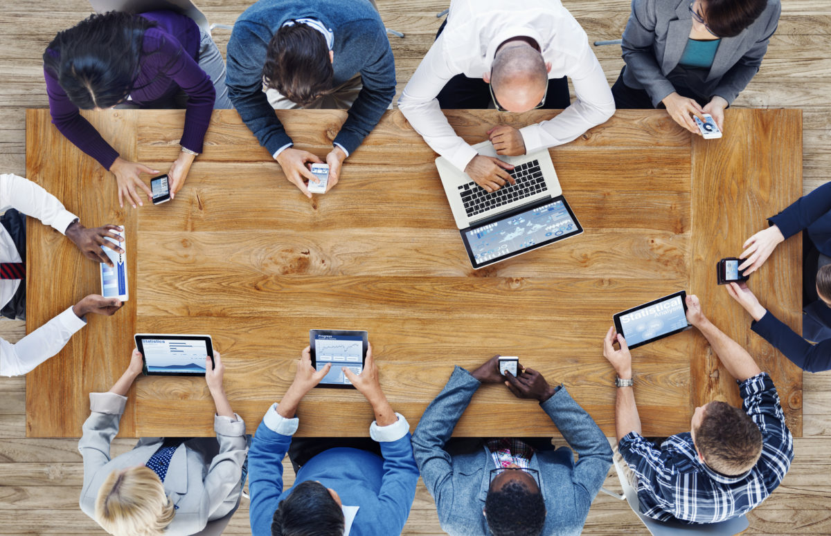 Group of Business People Using Digital Devices