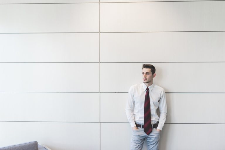 Young businessman overlooking