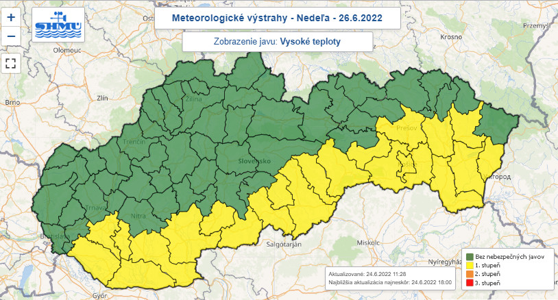 Počasie, teploty