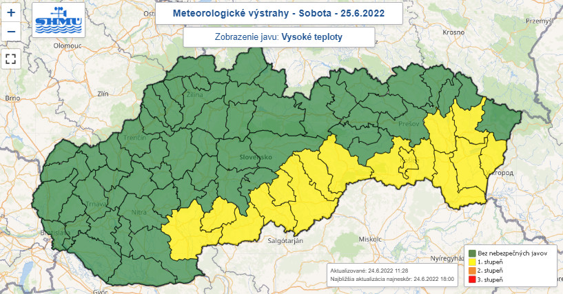 Počasie, teploty